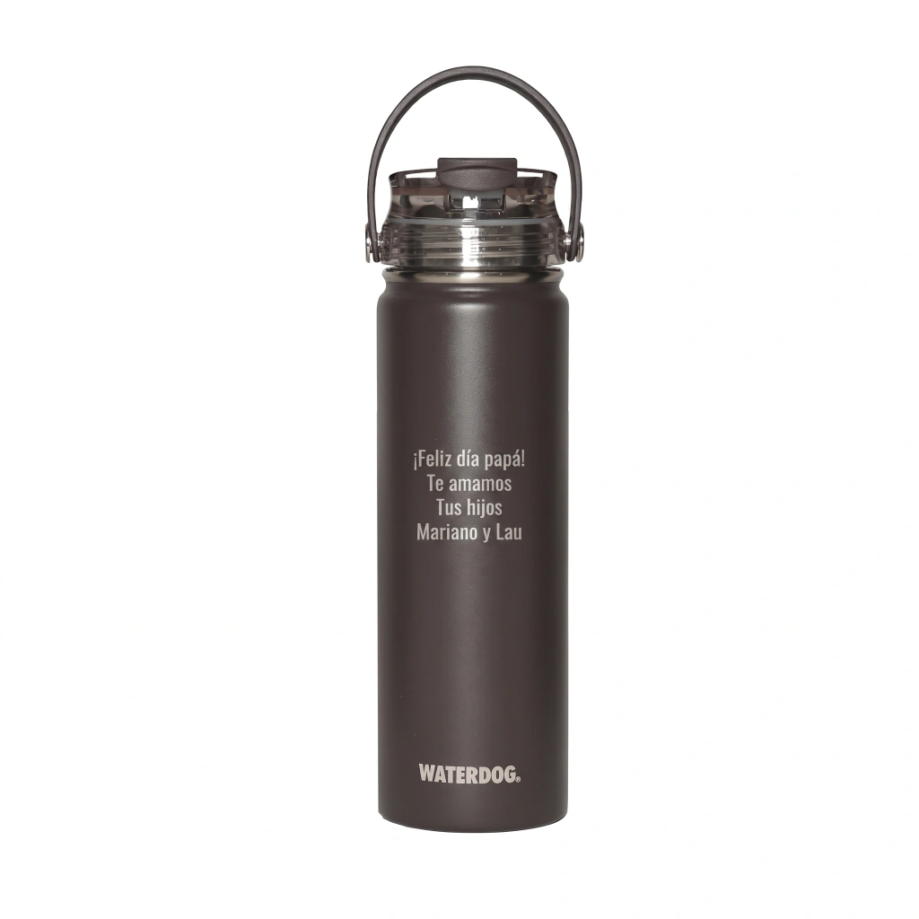 Botella térmica Waterdog Akwa - 750 ml - Grabado Personalizado - Chocolate