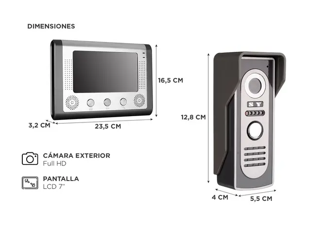 Portero Visor Eléctrico Timbre Gadnic Pantalla LCD Con Cámara - Imagen 3