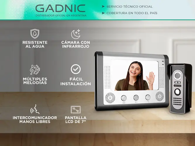 Portero Visor Eléctrico Timbre Gadnic Pantalla LCD Con Cámara - Imagen 7