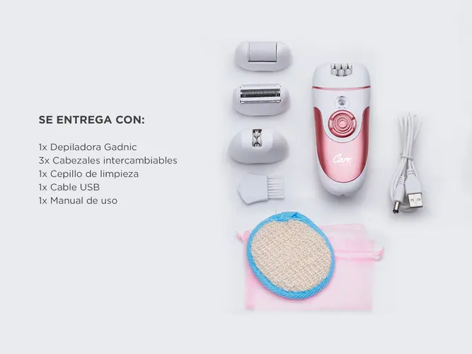 Depiladora eléctrica 4 en 1 Gadnic para mujer pierna cara inalámbrica recargable USB - Imagen 7