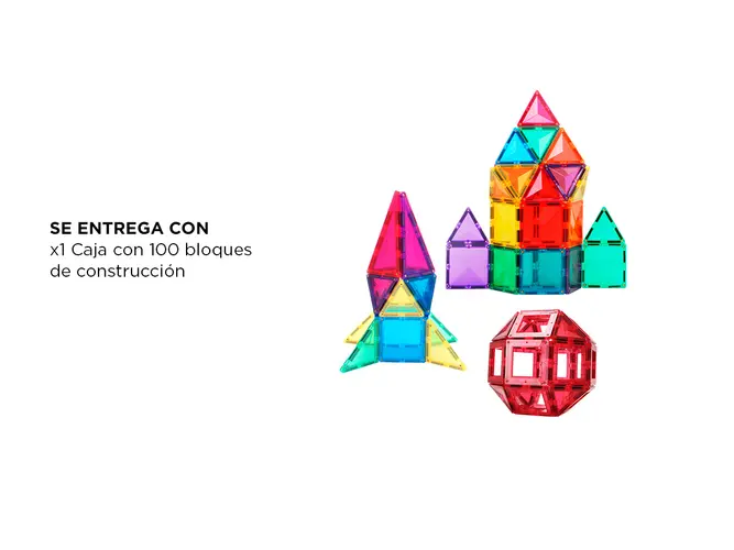 Juegos Magnéticos Gadnic Bloques De Construcción Para Niños 100 Piezas - Imagen 6