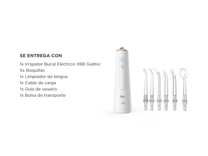 Irrigador Bucal Eléctrico Gadnic Con 6 Puntas Intercambiables Blanqueador Presión Regulable - Imagen 7