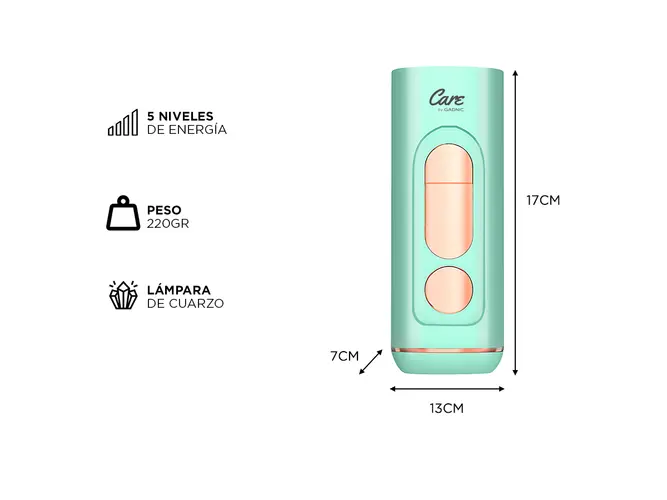 Depiladora Láser IPL Care By Gadnic Flyz - Portátil 5 Niveles de Potencia Uso Unisex Tecnología de Luz Pulsada - Imagen 6