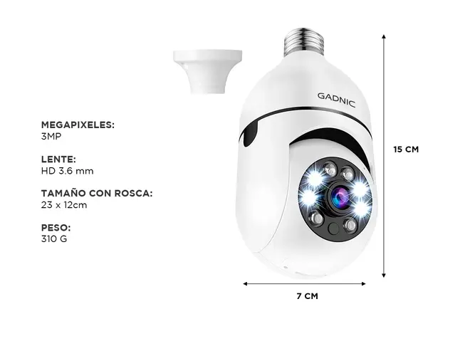 Cámara de Seguridad FULL HD Gadnic Domo Con Visión Nocturna Y Detección de Movimiento - Imagen 6