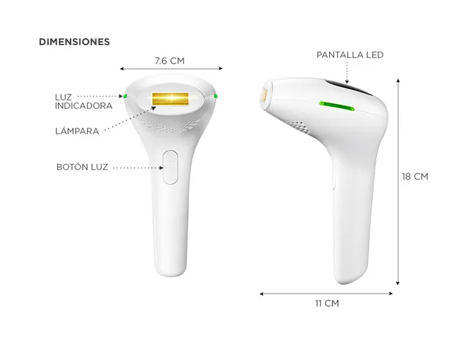 Depiladora Laser IPL990KP Gadnic Luz Pulsada 5 Intensidades Display LED - Imagen 6
