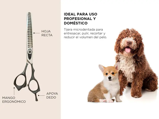 Tijera Profesional Gadnic Peluquería Canina Microdentada 7" - Imagen 3
