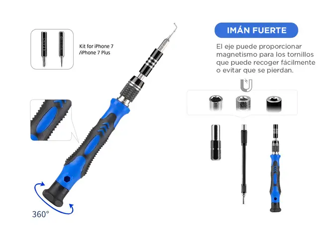Kit Desarmador C/54 Puntas Intercambiables Celular 58 en 1 - Imagen 5