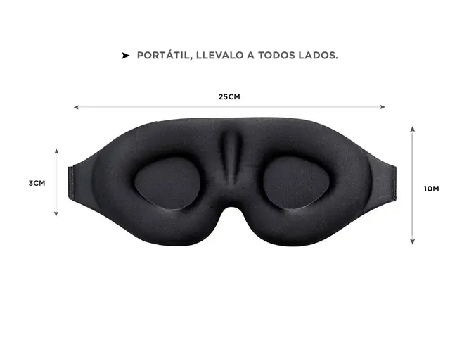 Antifaz Mascara Para Dormir Gadnic Memory Foam Aislamiento Luminoso + Tapones de Oído - Imagen 6