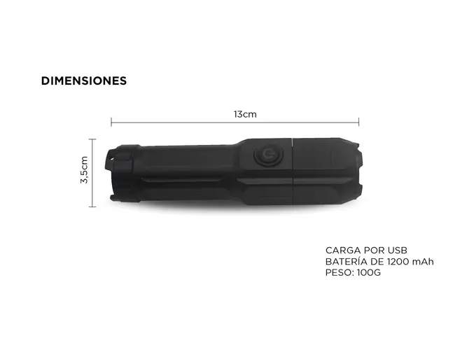 Linterna Táctica Gadnic Led Multiuso Caza Camping Carga Usb - Imagen 4