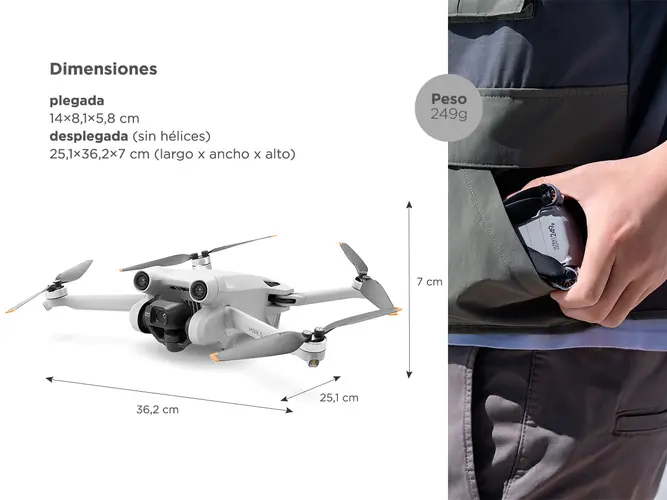 DJI Mini 3 Pro Fly More Combo Plus 3 Bater??as Control Remoto Drone con Camara - Imagen 6