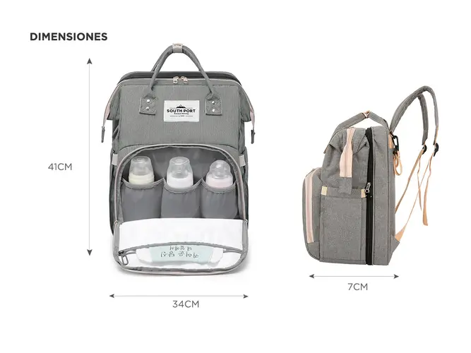 Bolso Mochila Maternal Térmica Múltiple - Imagen 7