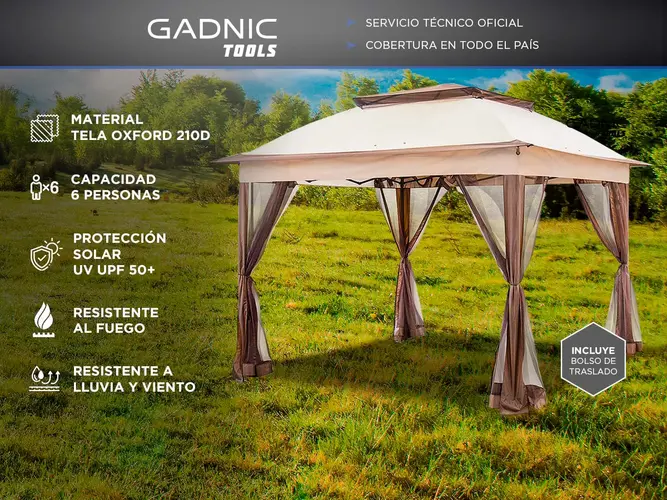 Gazebo Mosquitero Gadnic Gard Tienda de Sombrilla Instalación Simple - Imagen 2