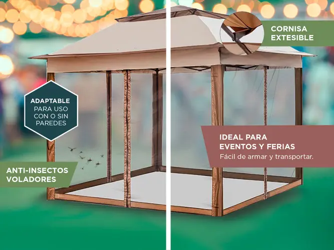 Gazebo Mosquitero Gadnic Gard Tienda de Sombrilla Instalación Simple - Imagen 5