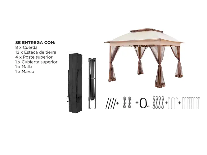 Gazebo Mosquitero Gadnic Gard Tienda de Sombrilla Instalación Simple - Imagen 7