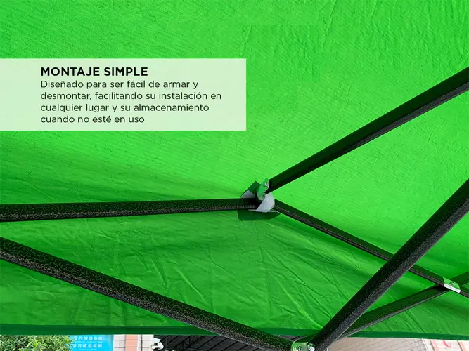 Gazebo Sin Paredes Gadnic 2x2 mts Impermeable Tubos Acero Reforzado Altura 4 Niveles - Imagen 3