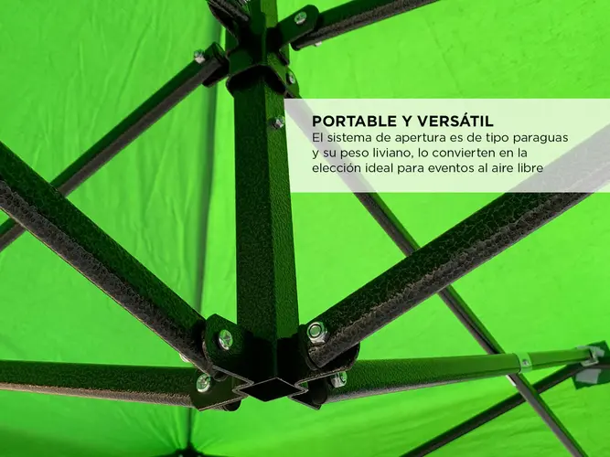 Gazebo Sin Paredes Gadnic 2x2 mts Impermeable Tubos Acero Reforzado Altura 4 Niveles - Imagen 4