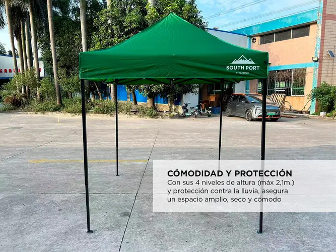 Gazebo Sin Paredes Gadnic 2x2 mts Impermeable Tubos Acero Reforzado Altura 4 Niveles - Imagen 5