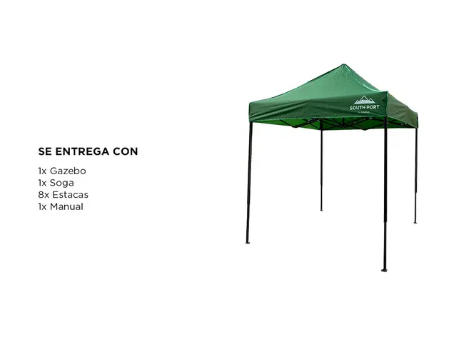 Gazebo Sin Paredes Gadnic 2x2 mts Impermeable Tubos Acero Reforzado Altura 4 Niveles - Imagen 7