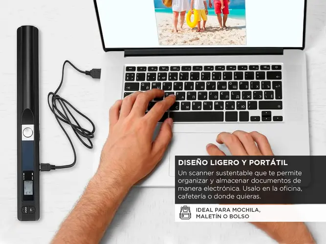 Scanner Portatil Gadnic A4 300 600 900 DPI PDF JPG Sensor Contacto Color 32 Bit USB Mini 20 Apagado Automatico - Imagen 4