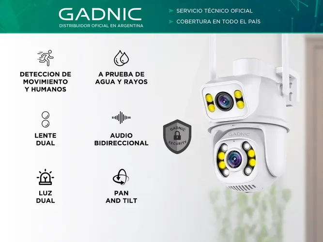 Cámara de Seguridad Gadnic Doble Lente 8MP Resistente Al Agua - Imagen 2