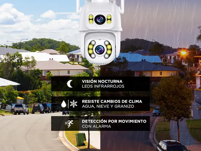 Cámara de Seguridad Gadnic Doble Lente 8MP Resistente Al Agua - Imagen 3