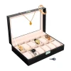 Estuche Organizador de 12 Relojes Con Bisagra de Metal