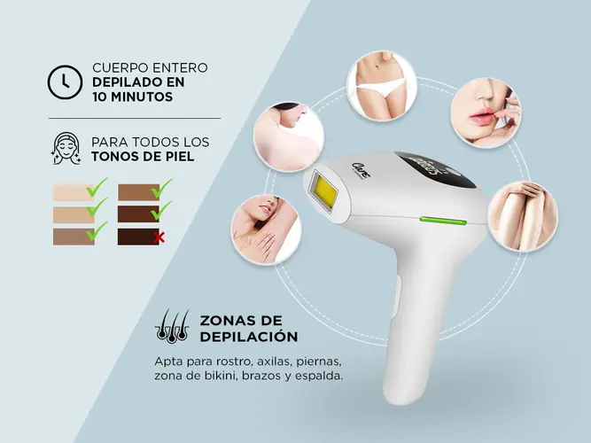 Depiladora Laser IPL990KP Gadnic Luz Pulsada 5 Intensidades Display LED - Imagen 5