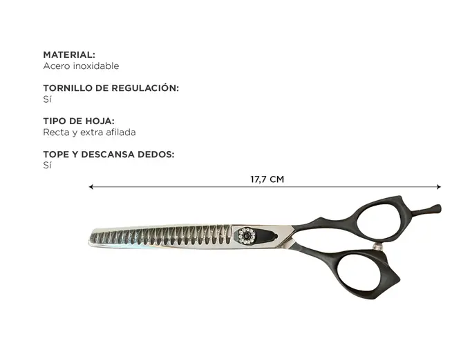 Tijera Profesional Gadnic Peluquería Canina Microdentada 7" - Imagen 4
