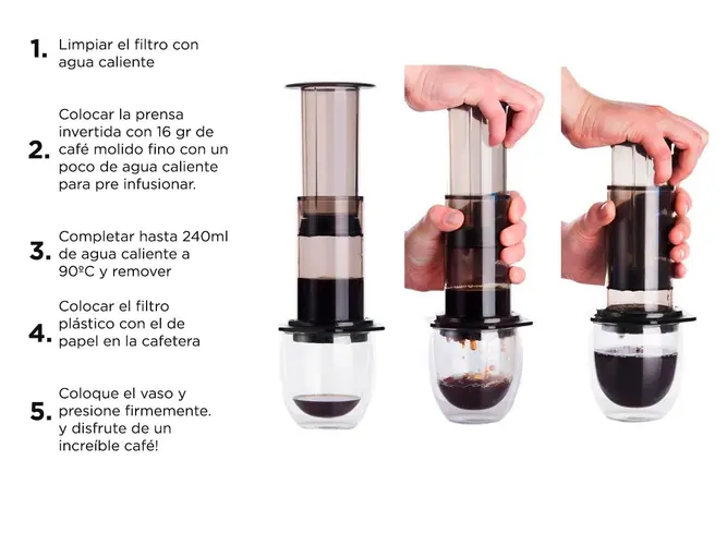 Kit Cafetera Gadnic CukPress Prensa Tipo Aeropress Portátil Accesorios - Imagen 5