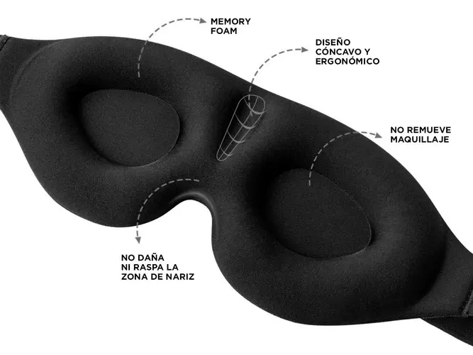 Antifaz Mascara Para Dormir Gadnic Memory Foam Aislamiento Luminoso + Tapones de Oído - Imagen 5