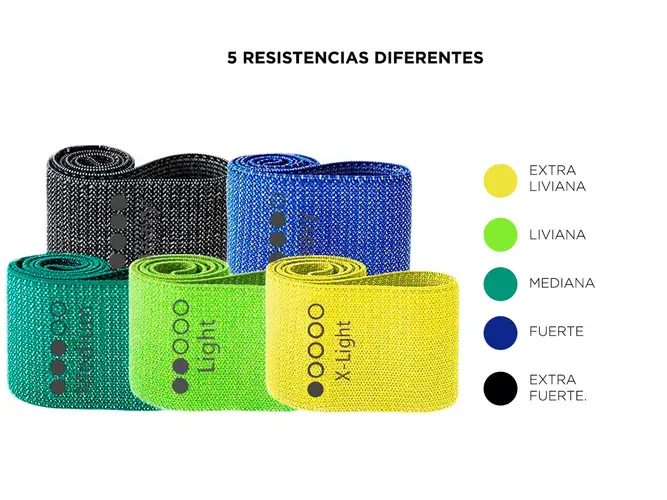 Kit 5 Bandas Isométricas Largas GADNIC POLYESTER - Imagen 4