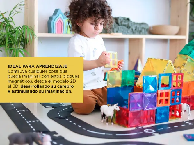 Juegos Magnéticos Gadnic Bloques De Construcción Para Niños 100 Piezas - Imagen 3