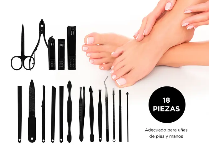 Set de Manicura Pedicura Gadnic KM90 18 Piezas - Imagen 4