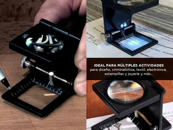 Lupa Cuenta Hilos Luz Led Gadnic Maximus3 Tornillo Micrométrico - Imagen 3