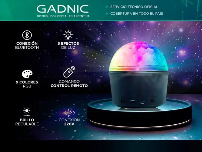 Proyector Parlante Gadnic L43TG Bluetooth Luz Led Rgb - Imagen 2