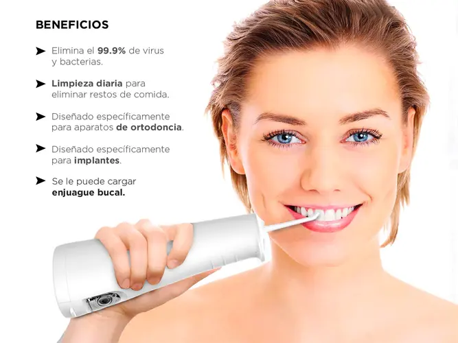 Irrigador Bucal Eléctrico Gadnic Con 6 Puntas Intercambiables Blanqueador Presión Regulable - Imagen 4