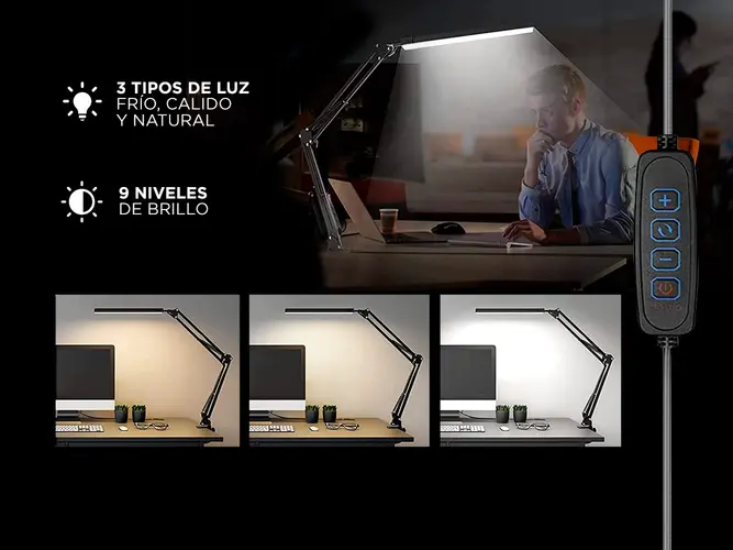 Lámpara Led De Escritorio Gadnic LedMax Con Brazo 360 - Imagen 4