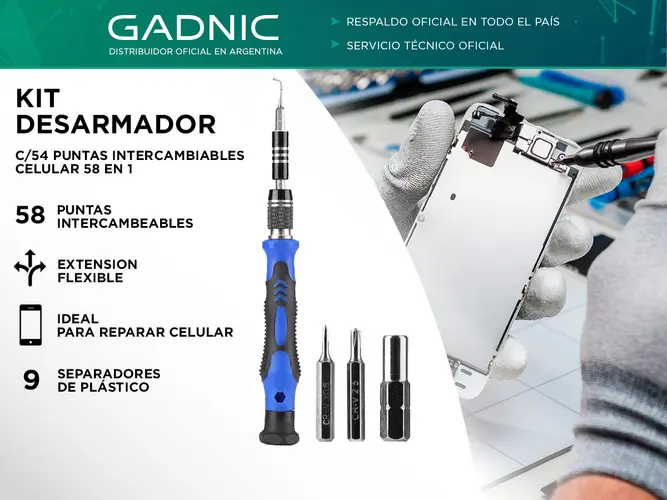 Kit Desarmador C/54 Puntas Intercambiables Celular 58 en 1 - Imagen 2