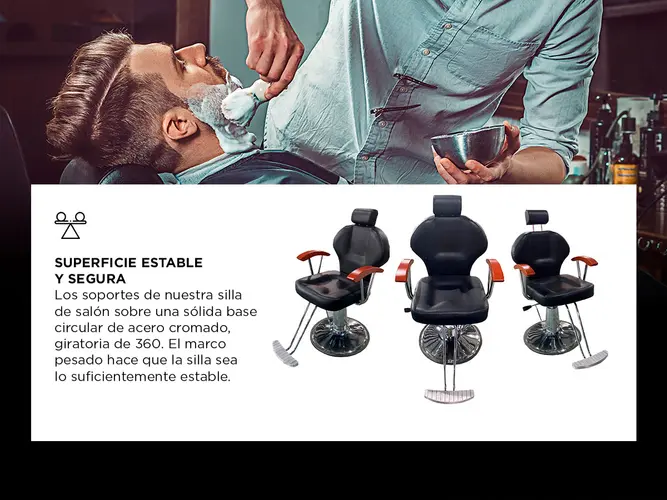 Sillon Barbero Hidráulico Peluquería Gadnic BR33 Vintage - Imagen 3