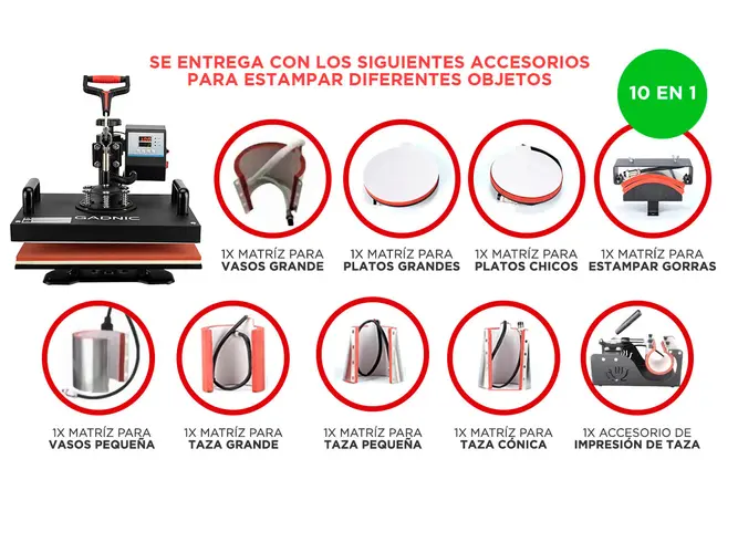 Máquina de Estampado Combinada Gadnic MS5 Multifuncional Diez en Uno - Imagen 3