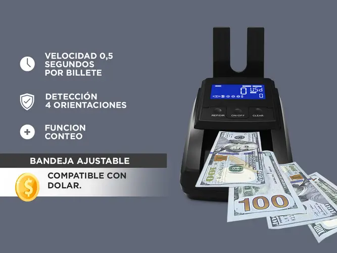 Detector De Billetes Falsos Gadnic Multimoneda Con Display Digital Conteo Automatico - Imagen 3