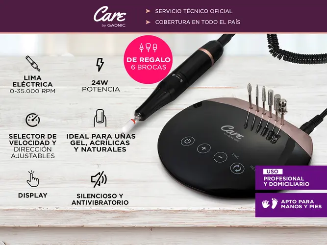 Torno Para Uñas Gadnic Centro Pulido Manicura con Pantalla Tactíl - Imagen 2