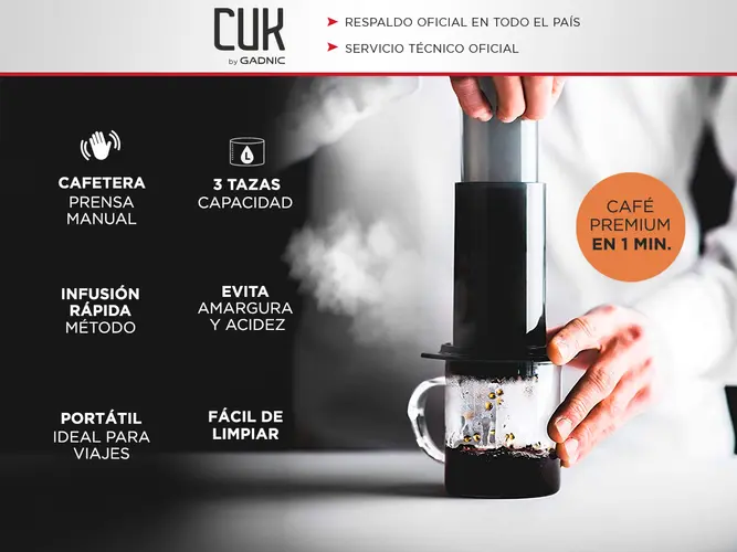 Kit Cafetera Gadnic CukPress Prensa Tipo Aeropress Portátil Accesorios - Imagen 2