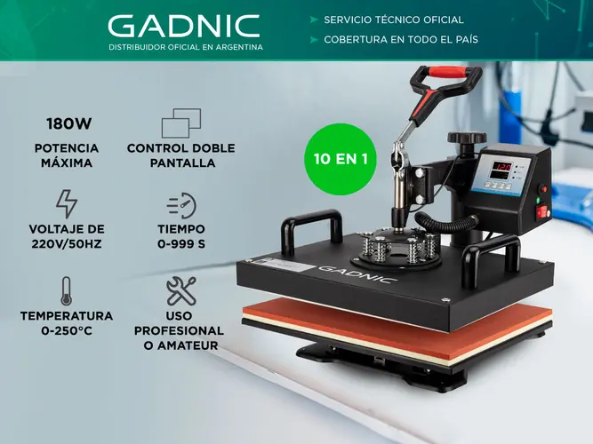 Máquina de Estampado Combinada Gadnic MS5 Multifuncional Diez en Uno - Imagen 2