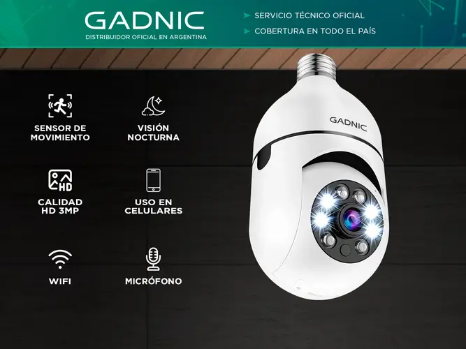 Cámara de Seguridad FULL HD Gadnic Domo Con Visión Nocturna Y Detección de Movimiento - Imagen 2