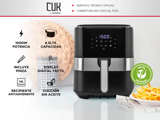 Freidora de Aire Cuk By GADNIC 65L Antiadherente Panel Táctil - Imagen 2