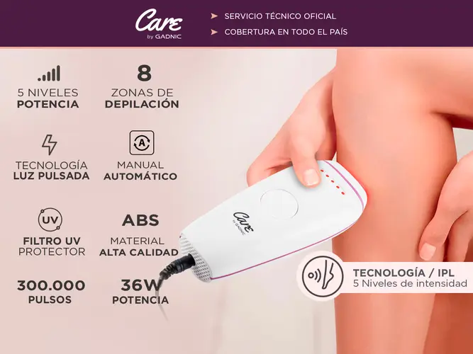 Depiladora IPL Laser Care By Gadnic T006i 300000 Pulsos - Imagen 2