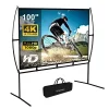 Pantalla De Proyector Gadnic 100 Pulgadas Con Soporte Plegable Portátil