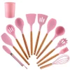 Set x12 Kit Utensilios De Cocina Gadnic KCOCI002 Mango Madera Punta Silicona