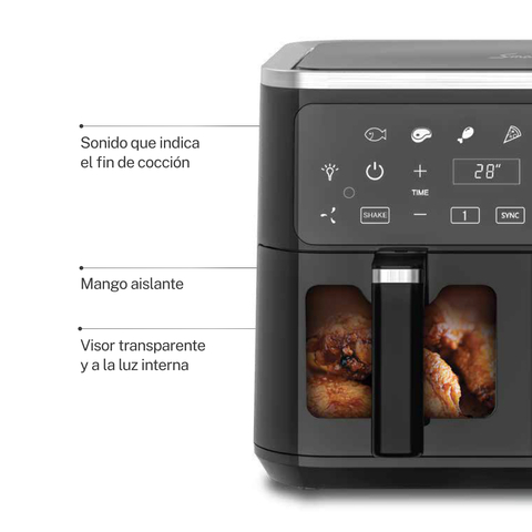 Freidora De Aire Doble Air Fry 9Lts AF2090D - Imagen 3